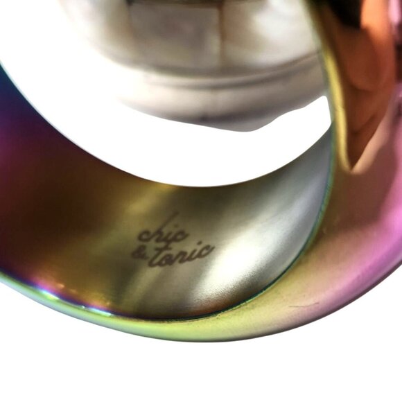 Rainbow Stainless Steel Bangle Flask Chic & Tonic 4 Oz Capacity Screw-On Cap - Picture 2 of 6